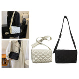 Maxbell Female Woman Casual Shoulder Bag Soft Quilted Fashion Strap Length 132cm White