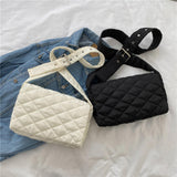Maxbell Female Woman Casual Shoulder Bag Soft Quilted Fashion Strap Length 132cm White