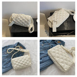 Maxbell Female Woman Casual Shoulder Bag Soft Quilted Fashion Strap Length 132cm White