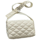 Maxbell Female Woman Casual Shoulder Bag Soft Quilted Fashion Strap Length 132cm White