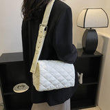 Maxbell Female Woman Casual Shoulder Bag Soft Quilted Fashion Strap Length 132cm White