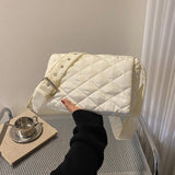 Maxbell Female Woman Casual Shoulder Bag Soft Quilted Fashion Strap Length 132cm White
