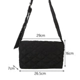 Maxbell Female Woman Casual Shoulder Bag Soft Quilted Fashion Strap Length 132cm Black