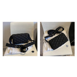Maxbell Female Woman Casual Shoulder Bag Soft Quilted Fashion Strap Length 132cm Black