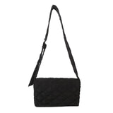 Maxbell Female Woman Casual Shoulder Bag Soft Quilted Fashion Strap Length 132cm Black