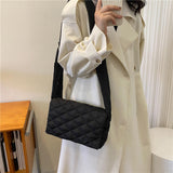 Maxbell Female Woman Casual Shoulder Bag Soft Quilted Fashion Strap Length 132cm Black