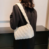 Maxbell Trendy Shoulder Bag Classic Warm Underarm Bag Women Lightweight for Party White