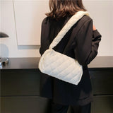 Maxbell Trendy Shoulder Bag Classic Warm Underarm Bag Women Lightweight for Party White