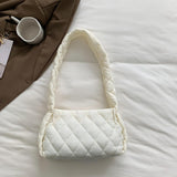 Maxbell Trendy Shoulder Bag Classic Warm Underarm Bag Women Lightweight for Party White