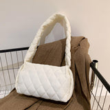 Maxbell Trendy Shoulder Bag Classic Warm Underarm Bag Women Lightweight for Party White