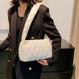 Maxbell Trendy Shoulder Bag Classic Warm Underarm Bag Women Lightweight for Party White