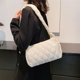 Maxbell Trendy Shoulder Bag Classic Warm Underarm Bag Women Lightweight for Party White