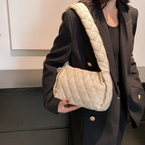 Maxbell Trendy Shoulder Bag Classic Warm Underarm Bag Women Lightweight for Party Beige