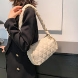 Maxbell Trendy Shoulder Bag Classic Warm Underarm Bag Women Lightweight for Party Beige