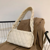 Maxbell Trendy Shoulder Bag Classic Warm Underarm Bag Women Lightweight for Party Beige