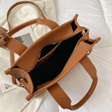 Maxbell Girls Woman Tote Top Handle Shoulder Bag PU Leather Adjustable Strap Stylish Brown