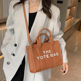 Maxbell Girls Woman Tote Top Handle Shoulder Bag PU Leather Adjustable Strap Stylish Brown