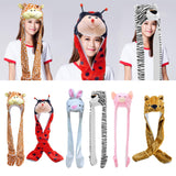 Maxbell Funny Plush Animal Hat Gloves Scarf Fancy Dress Decoration Holiday Hat Giraffe