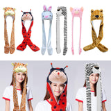 Maxbell Funny Plush Animal Hat Gloves Scarf Fancy Dress Decoration Holiday Hat Giraffe