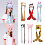 Maxbell Funny Plush Animal Hat Gloves Scarf Fancy Dress Decoration Holiday Hat Giraffe