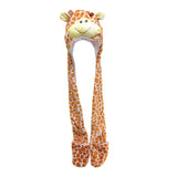 Maxbell Funny Plush Animal Hat Gloves Scarf Fancy Dress Decoration Holiday Hat Giraffe