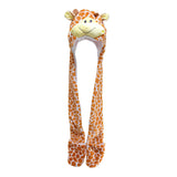 Maxbell Funny Plush Animal Hat Gloves Scarf Fancy Dress Decoration Holiday Hat Giraffe