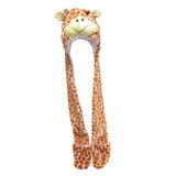 Maxbell Funny Plush Animal Hat Gloves Scarf Fancy Dress Decoration Holiday Hat Giraffe