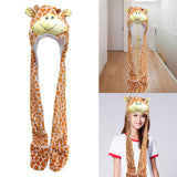 Maxbell Funny Plush Animal Hat Gloves Scarf Fancy Dress Decoration Holiday Hat Giraffe