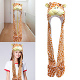 Maxbell Funny Plush Animal Hat Gloves Scarf Fancy Dress Decoration Holiday Hat Giraffe