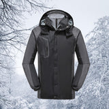 Maxbell Men Windproof Coat Casual Jackets Winter Windbreaker for Skiing Camping 5XL Black
