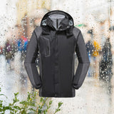 Maxbell Men Windproof Coat Casual Jackets Winter Windbreaker for Skiing Camping 5XL Black