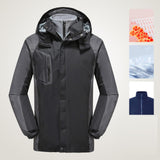 Maxbell Men Windproof Coat Casual Jackets Winter Windbreaker for Skiing Camping 5XL Black