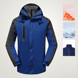 Maxbell Men Windproof Coat Casual Jackets Winter Windbreaker for Skiing Camping L Dark Blue
