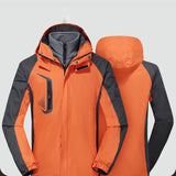 Maxbell Men Windproof Coat Casual Jackets Winter Windbreaker for Skiing Camping 5XL Orange