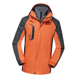 Maxbell Men Windproof Coat Casual Jackets Winter Windbreaker for Skiing Camping 5XL Orange