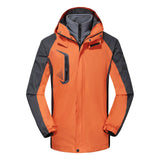 Maxbell Men Windproof Coat Casual Jackets Winter Windbreaker for Skiing Camping 5XL Orange