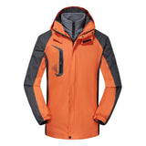 Maxbell Men Windproof Coat Casual Jackets Winter Windbreaker for Skiing Camping 5XL Orange