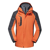 Maxbell Men Windproof Coat Casual Jackets Winter Windbreaker for Skiing Camping 5XL Orange