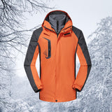 Maxbell Men Windproof Coat Casual Jackets Winter Windbreaker for Skiing Camping 5XL Orange