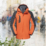 Maxbell Men Windproof Coat Casual Jackets Winter Windbreaker for Skiing Camping 5XL Orange