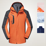 Maxbell Men Windproof Coat Casual Jackets Winter Windbreaker for Skiing Camping 5XL Orange