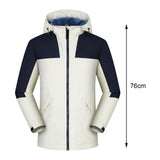 Maxbell Women Hooded Softshell Jacket Hiking Jacket with Pockets for Skiing Cycling XXXL White and Blue