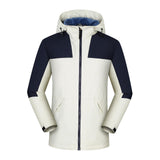 Maxbell Women Hooded Softshell Jacket Hiking Jacket with Pockets for Skiing Cycling XXXL White and Blue