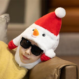 Maxbell Christmas Plush Hat Xmas Hat Novelty Winter Photo Prop for Cosplay Festival Snowman 30cmx30cm