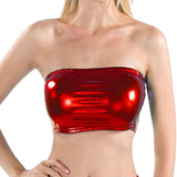 Maxbell Women's Bandeau Top Strapless Sleeveless Top Swimsuit for Performance Red