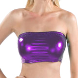 Maxbell Women's Bandeau Top Strapless Sleeveless Top Swimsuit for Performance Violet