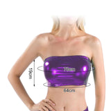 Maxbell Women's Bandeau Top Strapless Sleeveless Top Swimsuit for Performance Violet