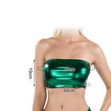 Maxbell Women's Bandeau Top Strapless Sleeveless Top Swimsuit for Performance Green