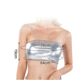 Maxbell Women's Bandeau Top Strapless Sleeveless Top Swimsuit for Performance Argent