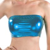 Maxbell Women's Bandeau Top Strapless Sleeveless Top Swimsuit for Performance Blue